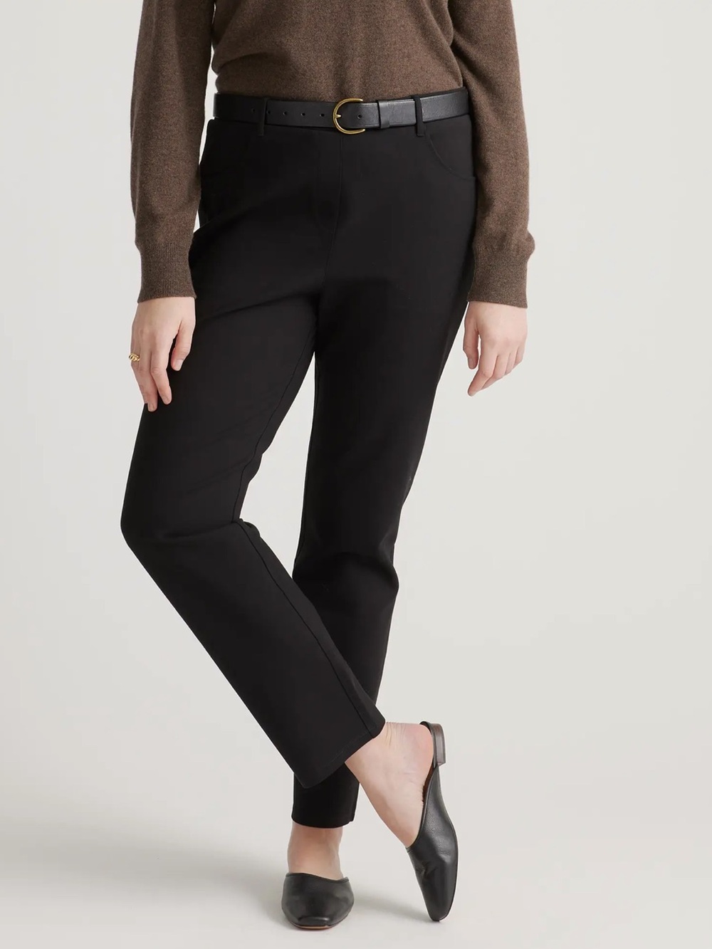 Quince Ultra-Stretch Ponte Straight Leg 4-Pocket Pants
